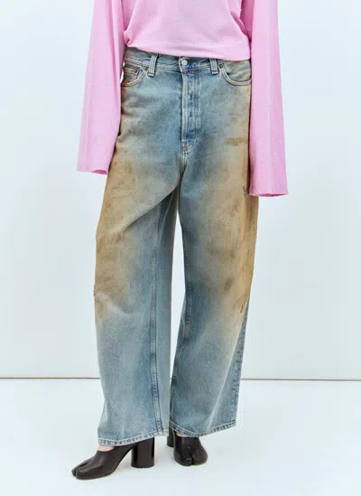 Acne Studios Distressed Super Baggy Jeans In Blue