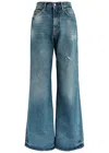 Acne Studios Distressed Wide-leg Jeans In Blue