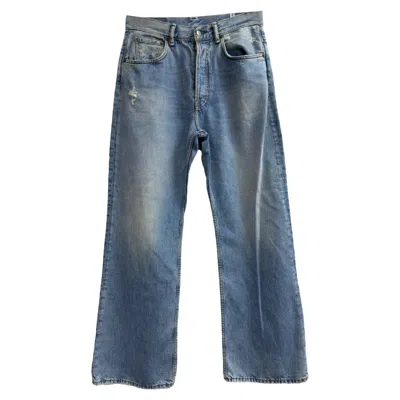 Acne Studios Distressed Wide-leg Jeans In Blue Cotton