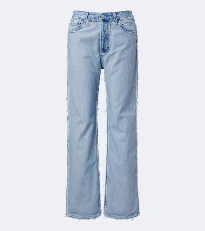 Acne Studios Distressed Wide-leg Jeans In Blue
