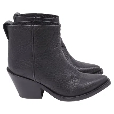 Acne Studios Donna Western Ankle Boots In Black Leather