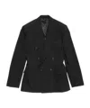 Acne Studios Double-breasted Black Blazer With Pinstripe Pattern In Black