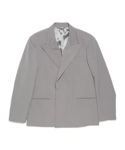 Acne Studios Double-breasted Blazer In Cold Grey
