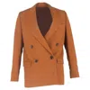 Acne Studios Double-breasted Blazer With Pockets In Brown Polyester In Brown