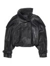 Acne Studios Double-breasted Buckled-cuffs Leather Jacket In Black