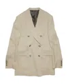 Acne Studios Double-breasted Cotton-blend Blazer In Nude