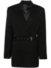 Acne Studios Double-breasted Herringbone Blazer In Black