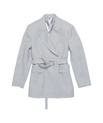Acne Studios Double-breasted Herringbone Blazer In Gray