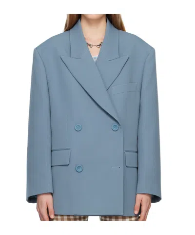Acne Studios Double-breasted Button-fastening Jacket In Blue