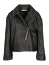 Acne Studios Double Breasted Leather Jacket Jackets Black In Nero