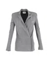 Acne Studios Double-breasted Notched Lapel Blazer In Grey Viscose In Grey