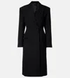 Acne Studios Double-breasted Peplum Wool Coat In Black