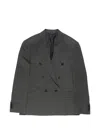 Acne Studios Double-breasted Pinstripe Jacket In Gray