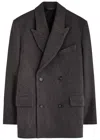 Acne Studios Double-breasted Wool-blend Blazer In Brown