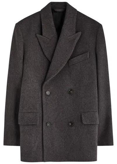 Acne Studios Double-breasted Wool-blend Blazer In Brown