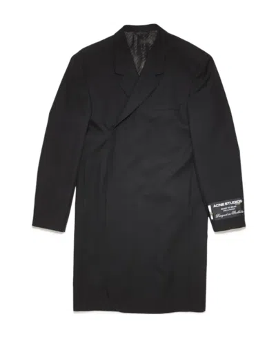 Acne Studios Double-breasted Wool Coat In 900 Black