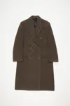 Acne Studios Double-breasted Wool Coat In Taupe Grey