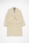 Acne Studios Double-breasted Wool Coat In Warm White