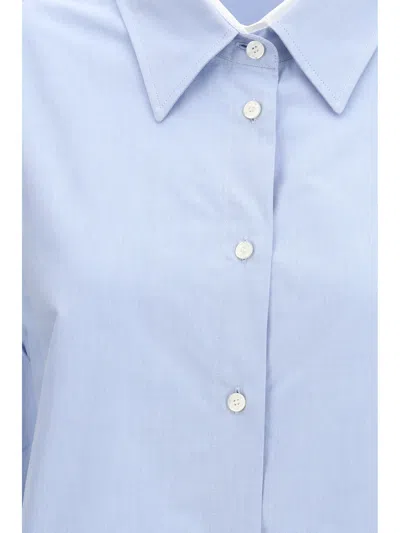 Acne Studios Double Collar Cotton Shirt In Blue