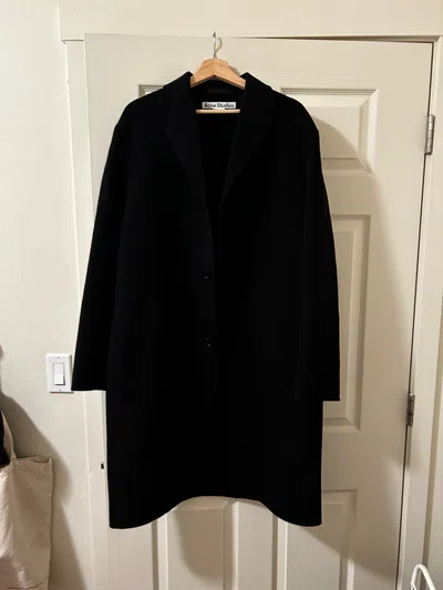 Pre-owned Acne Studios Double Face Wool Topcoat In Black