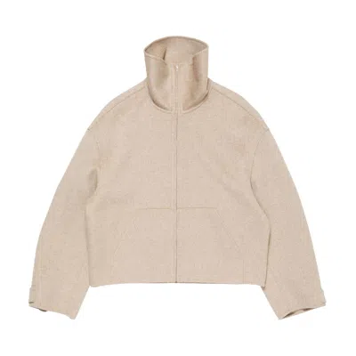 Pre-owned Acne Studios Double Face Zip Jacket 'oatmeal Melange' | Tan | Women's Size 36 In Brown