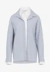 Acne Studios Womens Blue White Layered Striped Cotton-poplin Shirt In Blue