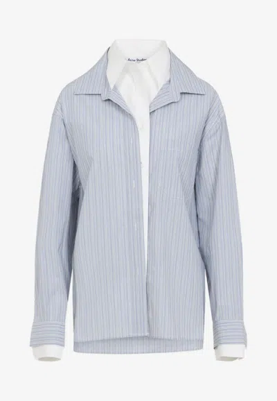 ACNE STUDIOS DOUBLE-LAYER STRIPED SHIRT