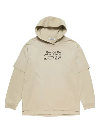ACNE STUDIOS DOUBLE-LAYERED LETTERING-DETAIL HOODIE