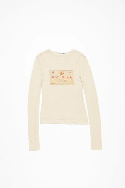 Acne Studios Double-layered Long Sleeve T-shirt In Ae9 Ecru Beige