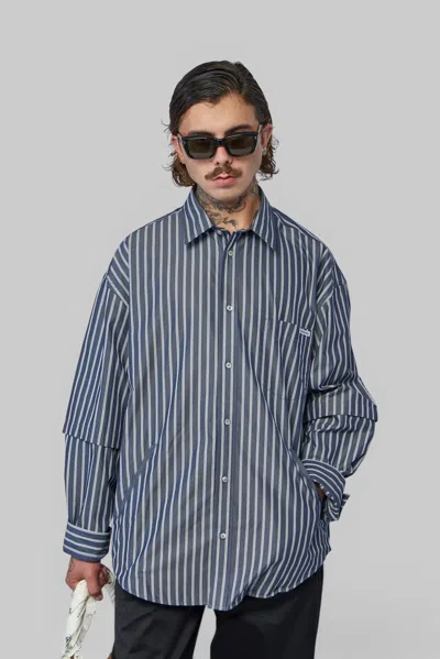 Acne Studios Double Sleeve Button-up Shirt In Blue