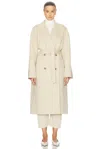 Acne Studios Double Textured Coat In Clay Beige