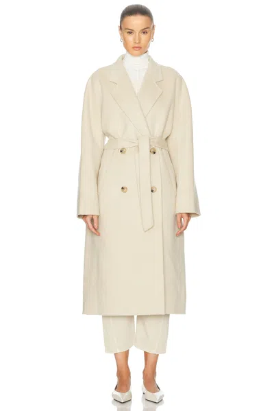Acne Studios Double Textured Coat In Clay Beige