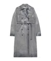 Acne Studios Double-breasted Leather Coat In Gray