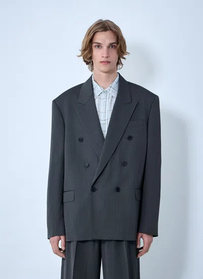 Acne Studios Double-breasted Suit Jacket In Gray