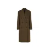 Acne Studios Checked Double-breasted Wool Blend Coat In Brown