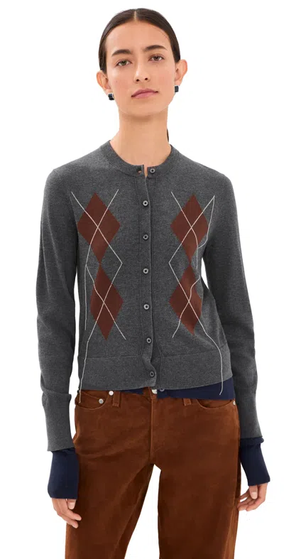 Acne Studios Double-layered Cardigan Dark Grey/multi