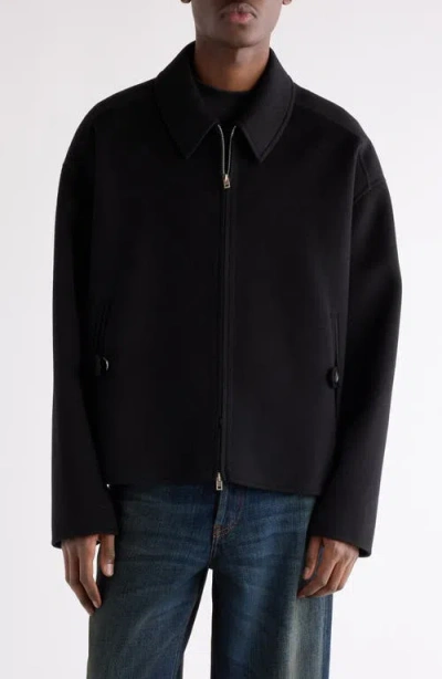 Acne Studios Doveo Double Face Wool Flannel Jacket In Black