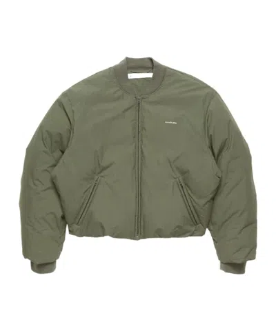 Acne Studios Down Bomber Jacket In Green