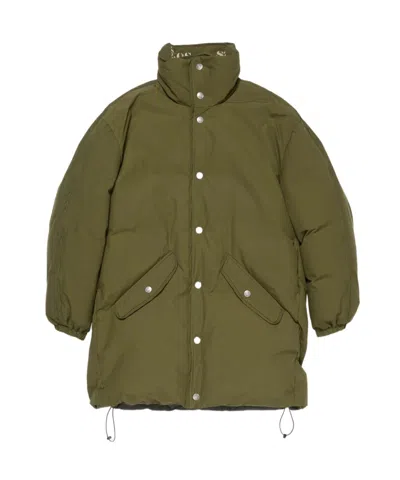 Acne Studios 1996 Logo-print Padded Coat In Green