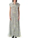 Acne Studios Layered Chiffon And Floral-print Crepe Maxi Dress