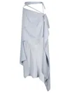 Acne Studios Draped Asymmetric Skirt In Azure