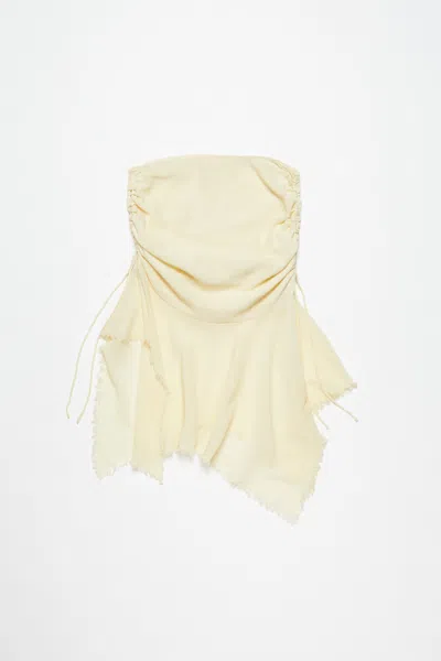 Acne Studios Plissé Ruched Midi Skirt In Warm White