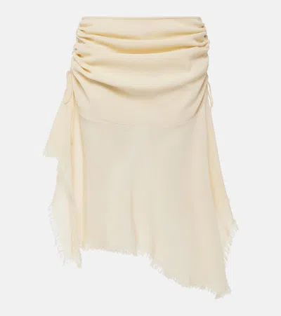 Acne Studios Off-white Draped Midi Skirt In Beige