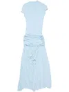 Acne Studios Asymmetric Gathered Jersey Cocktail Dress In Blue