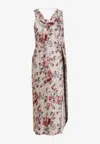 Acne Studios Womens Multi Beige Dotti Floral-print Satin Midi Dress In Multi
