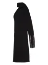 Acne Studios Draped Fringe Dress In Black