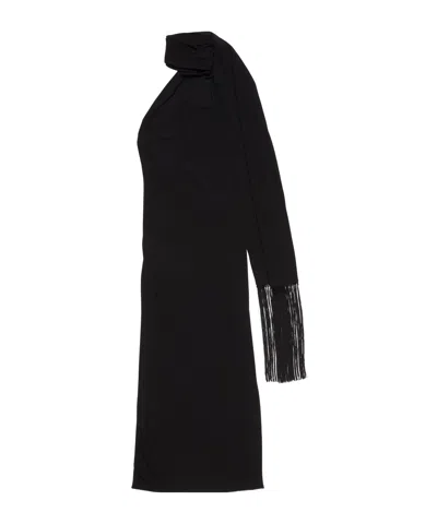 ACNE STUDIOS DRAPED FRINGE DRESS