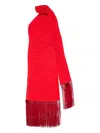 Acne Studios Draped Fringe Dress In Red