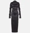 Acne Studios Draped Twill Gown In Black