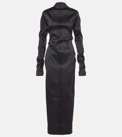 Acne Studios Draped Twill Gown In Black